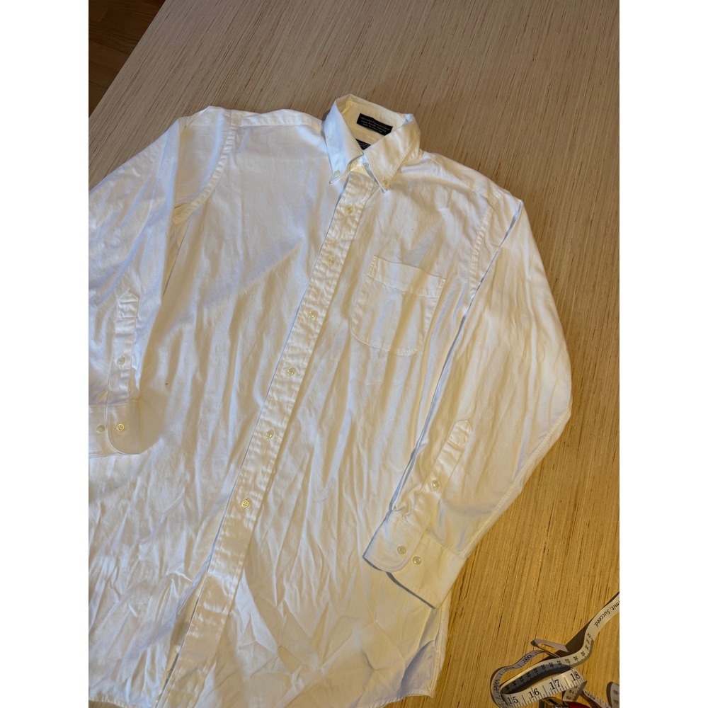 Sears Roebuck Executive White Pinpoint Oxford Shirt 15.5 32/33 Cotton Button 44